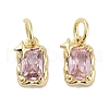 Brass Micro Pave Cubic Zirconia Charms KK-C051-10G-03-1