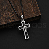 Triple Layered Cross 304 Stainless Steel Pendant Necklaces for Men FS-WGC3E83-02-1