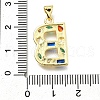 Brass Micro Pave Clear Cubic Zirconia Pendants KK-G521-01G-B-01-3
