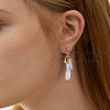 925 Sterling Silver Dangle Stud Earrings EJEW-Z041-05G-3
