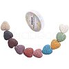 Dyed Natural Lava Rock Bead Strands G-PH0035-01-1