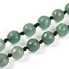 8mm Faceted Round Natural Green Aventurine Beaded Necklaces NJEW-F327-01A-02-4