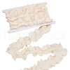 MAYJOYDIY US 3 Yards Cotton Flower Embroidery Pleated Lace Ribbon OCOR-MA0001-14A-1