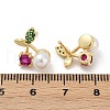 Cherry Brass Micro Pave Cubic Zirconia Stud Earrings EJEW-Z115-10G-5