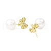 Bowknot Brass Micro Pave Cubic Zirconia Stud Earrings EJEW-L270-010G-2