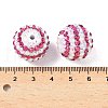 Striped Resin Rhinestone Beads OACR-A037-01C-3