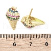 Brass Micro Pave Cubic Zirconia Stud Earrings EJEW-Q015-16G-5