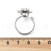 Snowflake Rotatable Open Cuff Rings for Women RJEW-S402-11P-4