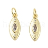 Brass Micro Pave Cubic Zirconia Pendants KK-H206-03G-1