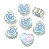 UV Plating Rainbow Iridescent Acrylic Enamel Beads OACR-G012-12-2