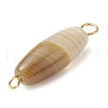 Natural Striped Agate/Banded Agate Connector Charms PALLOY-JF02454-4