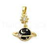 Brass Micro Pave Cubic Zirconia Pendants KK-V009-12G-01-1