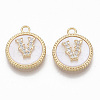 Brass Micro Pave Cubic Zirconia Pendants KK-T062-04V-NF-1