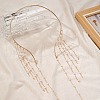 Alloy with Plastic Pearl Round Beaded Tassel Choker Necklaces FS-WGD3D1C-01-2
