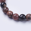 Natural Rhodonite Beaded Stretch Bracelets BJEW-I253-10mm-26-3