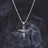 Cross Pendant Necklace with Jesus Crucifix Religious Necklace Sacrosanct Charm Neck Chain Jewelry Gift for Birthday Easter Thanksgiving Day JN1109A-4