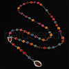 Alloy & Resin Colorful Rosary Bead Necklaces FS-WG28636-02-1