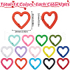 SOFPLATE 28Pcs 14 Colors Zinc Alloy Spring Gate Rings FIND-SP0002-61-2