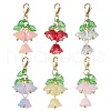 6Pcs 6 Colors Glass & Acrylic Pendant Decorations HJEW-JM01842-S-1