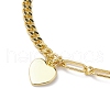 Brass Heart Charms Bracelets BJEW-JB10401-3