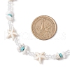 Starfish Synthetic Turquoise & Magnesite & Glass Seed Beaded Necklaces NJEW-JN05306-4