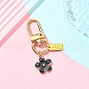 Alloy Enamel Flower Pendant Decorations HJEW-YW00002-3