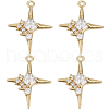 Beebeecraft 8Pcs Brass Micro Pave Cubic Zirconia Pendants KK-BBC0010-90-1