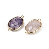 Natural Lepidolite Faceted Connector Charms G-K347-11G-21-2