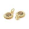 Brass Micro Pave Cubic Zirconia Charms KK-E068-VF173-3