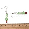 Christmas Glass Beads Dangle Earrings EJEW-JE01624-4