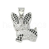 Brass Micro Pave Cubic Zirconia Pendants ZIRC-F138-04P-1