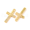 Brass Micro Pave Clear Cubic Zirconia Pendants KK-U017-09E-G-2