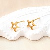 304 Stainless Steel Tiny Hollow Out Star Stud Earrings for Women STAS-A065-01G-5