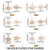 Beebeecraft 12Pcs 6 Styke Long-Lasting Plated Brass Micro Pave Clear Cubic Zirconia Charms KK-BBC0001-62-2