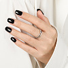 Simple Style 925 Sterling Silver Micro Pave Clear Cubic Zirconia Finger Rings WG5B003-02-2