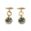 Brass Micro Pave Clear Cubic Zirconia Toggle Clasps KK-N233-391-2