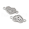Brass Micro Pave Cubic Zirconia Connector Charms KK-U056-43P-2