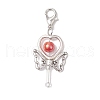 8Pcs Heart Magic Wand Acrylic & Alloy Pendant Decorations HJEW-JM03228-4