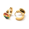 Colorful Enamel Sunflower Hoop Earrings EJEW-G303-02G-2