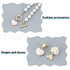 ANATTASOUL ABS Plastic Pearl Heart Pendant Necklace with Beaded Chains & Dangle Stud Earrings SJEW-AN0001-18-3