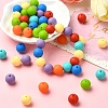 70Pcs 7 Styles Round Food Grade Eco-Friendly Silicone Beads SIL-YW0001-39-6