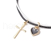 2Pcs Adjustable Waxed Polyester Cord Bracelets BJEW-JB11788-4