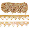 Ethnic Style Iron on/Sew on Polyester Metallic Embroidery Flower Ribbon SRIB-WH0011-204C-1