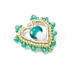 Mushroom Handmade Lampwork with Grade A Round Glass Seed Beads and Rack Plating Alloy Open Back Bezel Pendants and Electroplate Glass Beads Pendants PALLOY-MZ00689-04-3