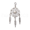 Woven Net/Web with Feather Tibetan Style Alloy Pendant Decoraiton HJEW-JM01387-02-1
