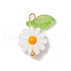 4Pcs 4 Styles Natural Freshwater Shell Enamel Pendants PALLOY-JF03480-3