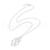 304 Stainless Steel Empty macrame Pouch Pendant Singapore Chain Necklaces NJEW-JN05285-03-5