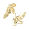 Brass Micro Pave Clear Cubic Zirconia Stud Earring Findings KK-Z106-02G-05-2