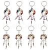   8Pcs 2 Style Natural Amethyst & Rose Quartz Keychain KEYC-PH0001-62-1