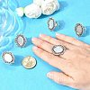 Vintage Adjustable Iron Finger Ring Components Alloy Cabochon Bezel Settings X-PALLOY-Q300-09AS-NR-2